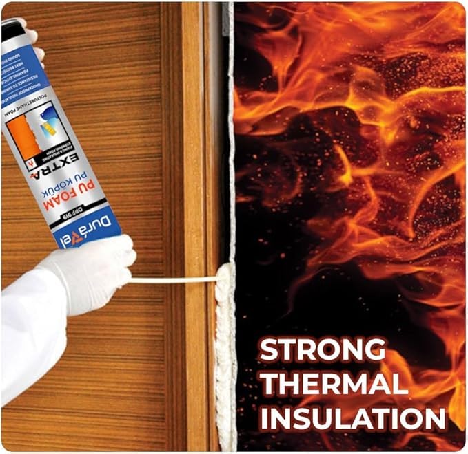 Duravel PU Foam Sealant, Extra Strength Polyurethane Foam, Professional Grade, 750ml (Pack of 6) - Image 5